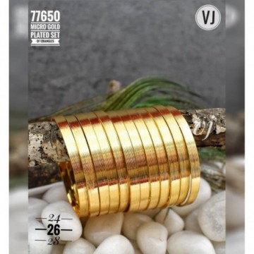 Set Of 12 Bangles With Micro Gold Plated