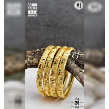 Halfround Set of 4 Bangles Micro Gold Plated