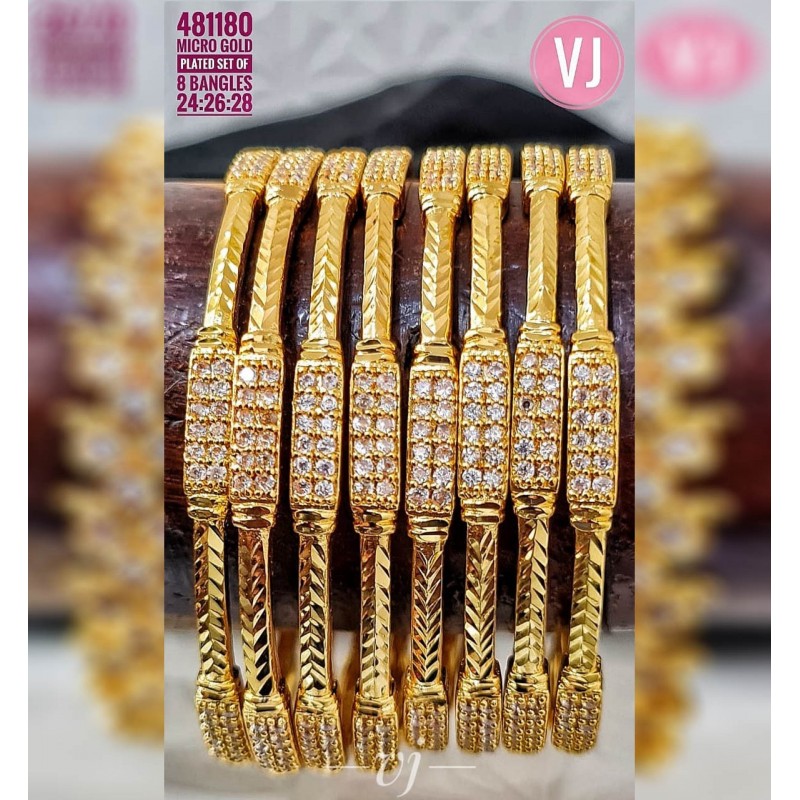 Micro Gold Plated Set of 8 Bangles