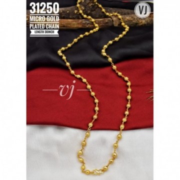 VJ Micro Gold Plated Chain Length 30 Inch