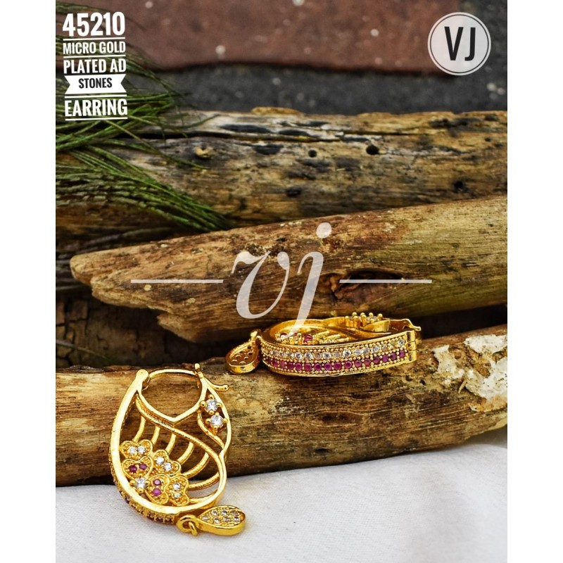 VJ Micro Gold Plated AD Stones Earring-s2