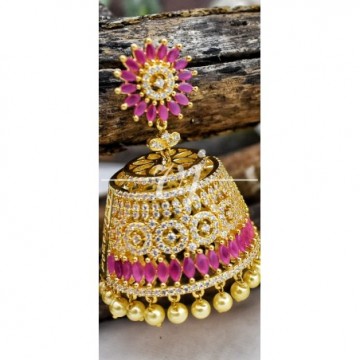 Gold Finished AD Stones Jhumki