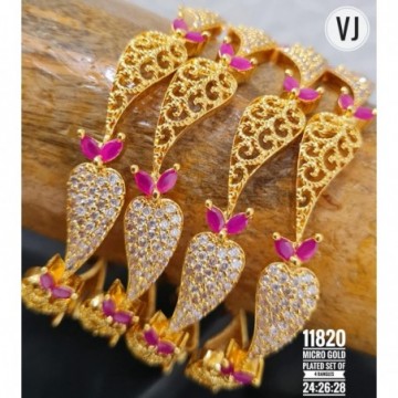 VJ Micro Gold Plated Set of 4 Bangles