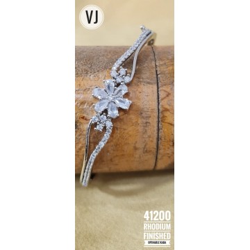VJ Rhodium Finished Openable Kada For Women