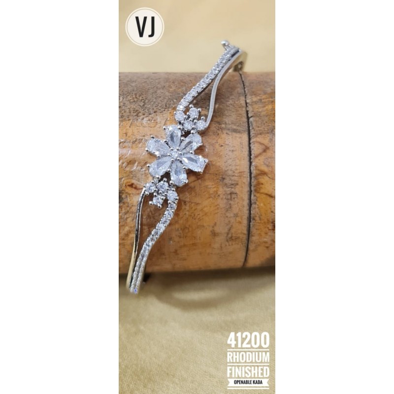 VJ Rhodium Finished Openable Kada For Women VJ Rhodium Finished Openable Kada For Women