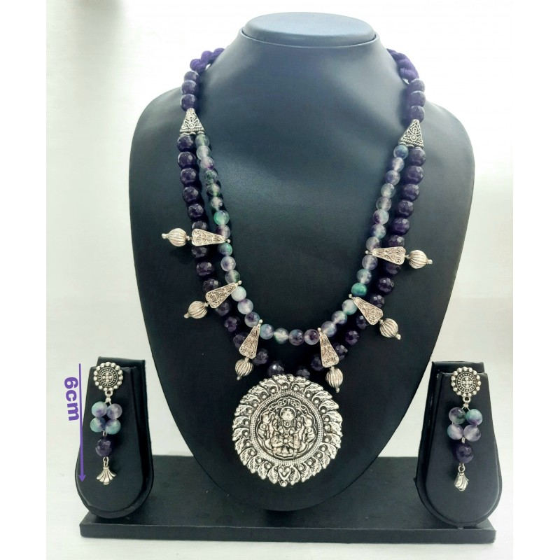 Purple Beads Hand Made Necklace Set Purple Beads Hand Made Necklace Set