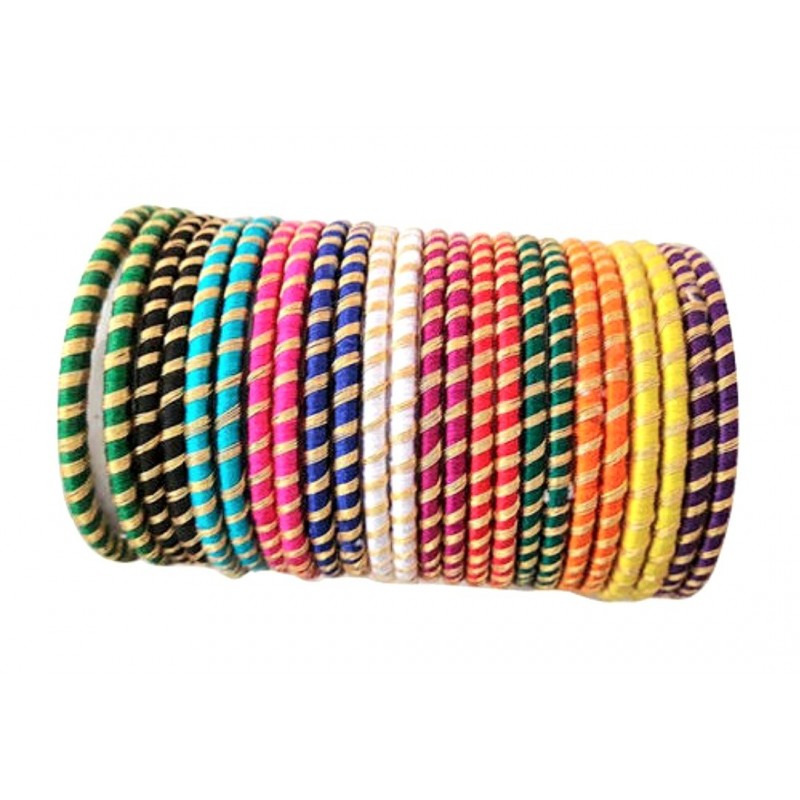 Multi Coloured Beautiful Handcrafted Bangles Set Multi Coloured Beautiful Handcrafted Bangles Set