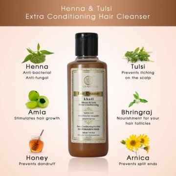 HERBAL HENAA TULSI EXTRA CONDITIONING HAIR CLEANSER SLS and PARABEN FREE 