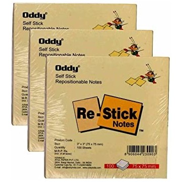 Restick Notes Selfstick Repositionable Note Pads