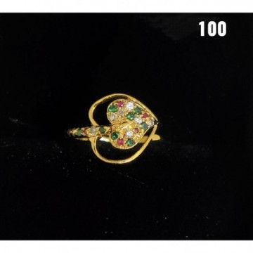 ZEELLO FINGER RING CZ STONES GOLD POLISHED