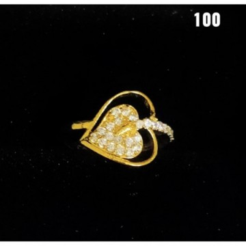 ZEELLO FINGER RING CZ STONES GOLD POLISHED