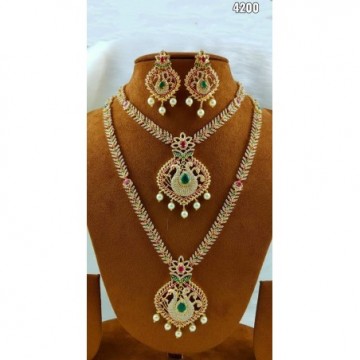 Zeelo Gold Polish CZ Stones Long Short Harm