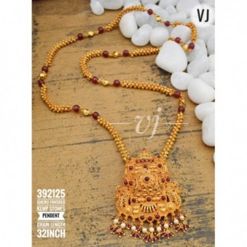 VJ Gheru Finished Kemp Stones Pendent Set