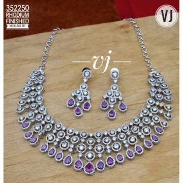 VJ Rhodium Finished Necklace Set