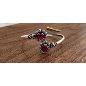 Oxidized silver polish adjustable bracelet in 6 colours