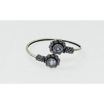 Oxidized silver polish adjustable bracelet in 6 colours