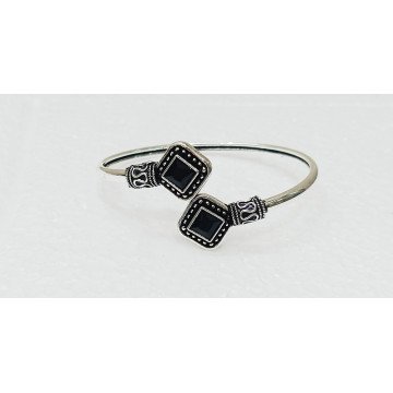 Oxidized silver polish adjustable bracelet in 6 colours