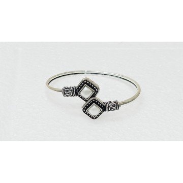 Oxidized silver polish adjustable bracelet in 6 colours