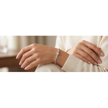 Ad openable bracelet with platinum finish