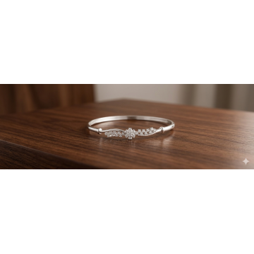 Ad openable bracelet with platinum finish