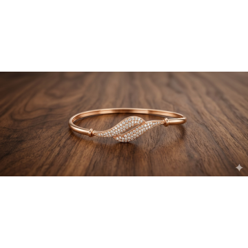 CZ rose-gold trendy openable bracelet