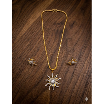 CZ pendant earrings chain