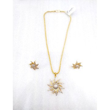 CZ pendant earrings chain